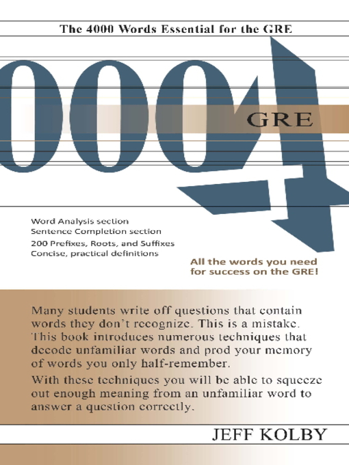 Title details for GRE 4000 by Jeff Kolby - Available